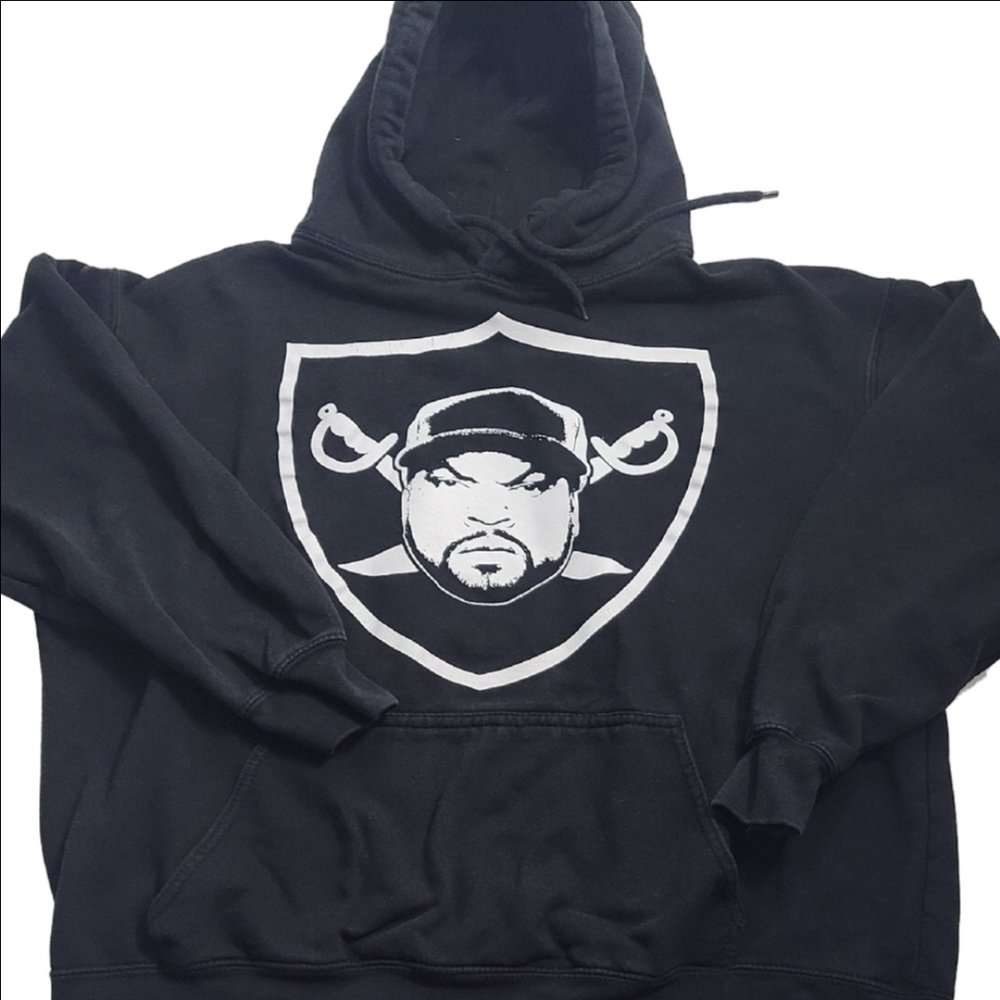 Ice Cube Graphic Hoodie Black Rap Raiders